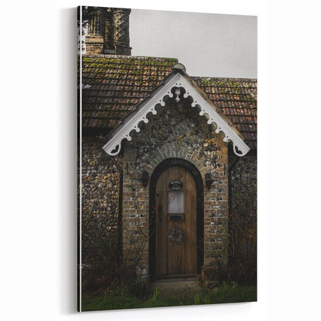 Charming Rustic Cottage Door: Vintage Farmhouse Wall Art