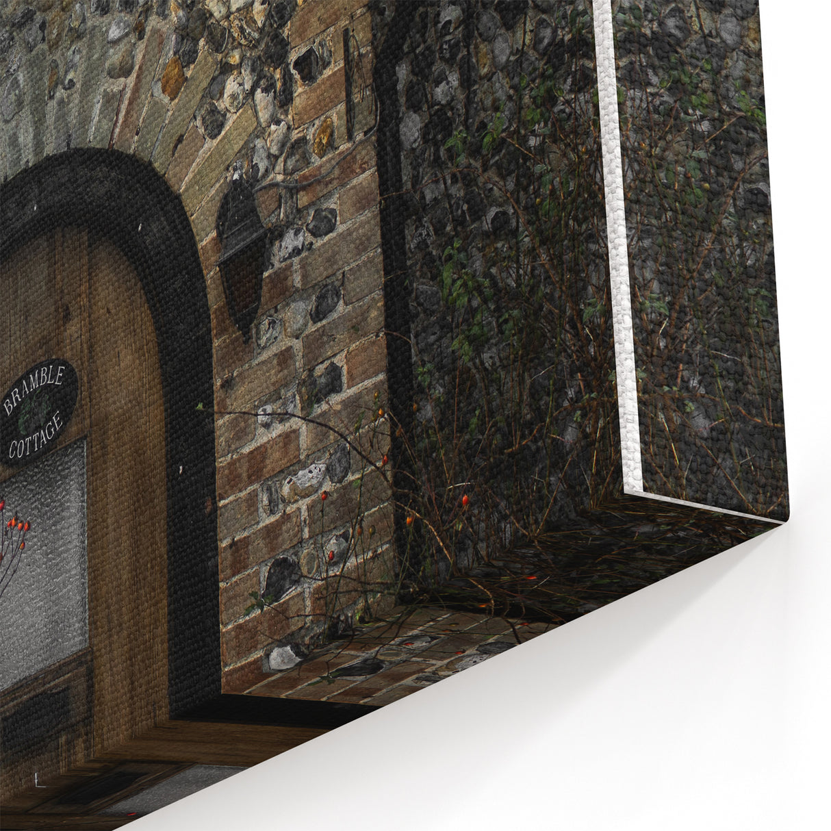 Charming Rustic Cottage Door: Vintage Farmhouse Wall Art