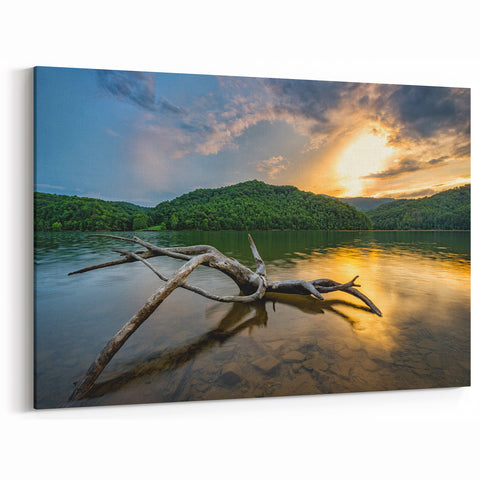 Kentucky Lakeside Sunset Art – Scenic Kentucky Wall Decor for Nature Lovers