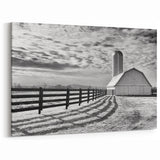 Kentucky Farm Black and White Art – Scenic Wall Decor for Rustic Homes