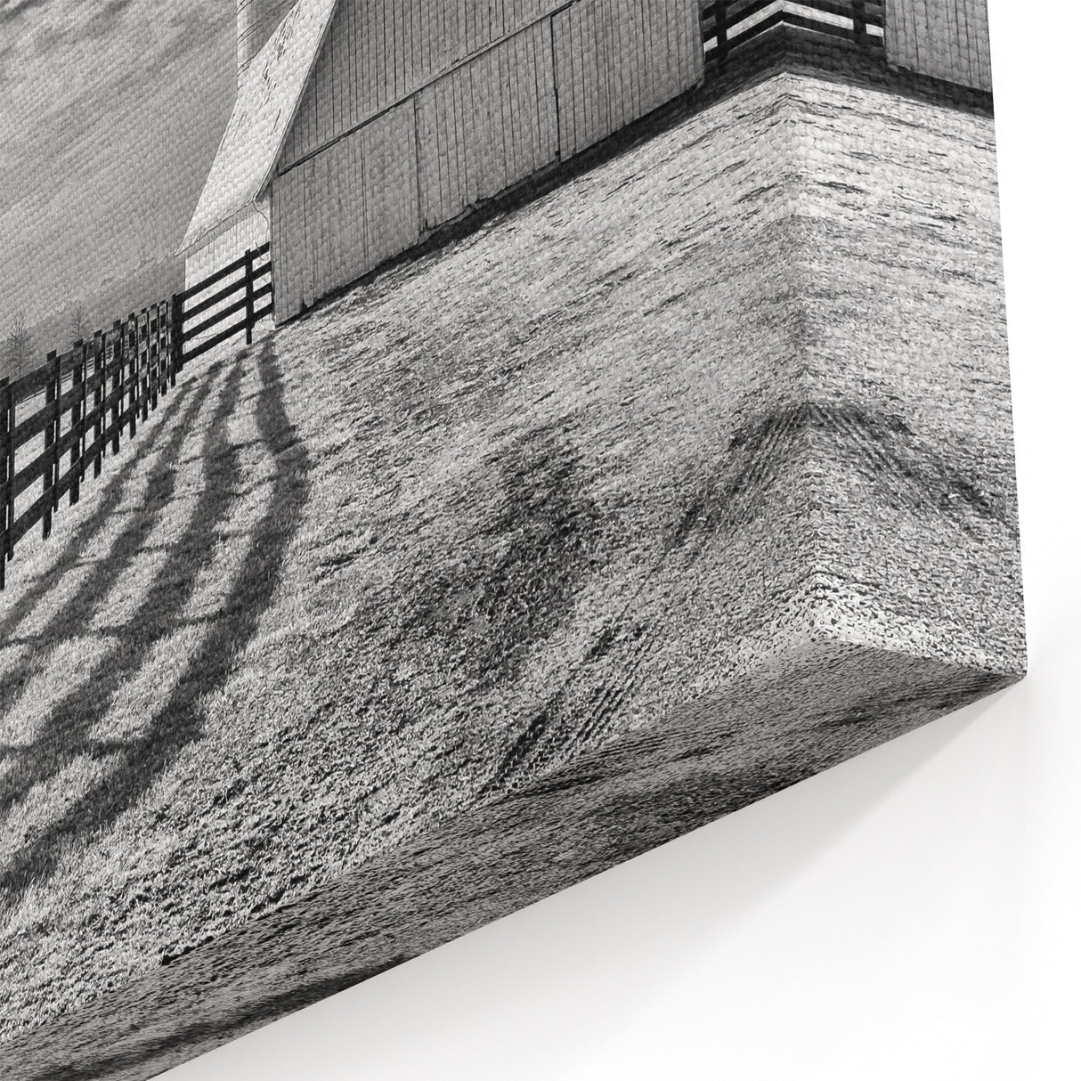 Kentucky Farm Black and White Art – Scenic Wall Decor for Rustic Homes