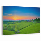 Kentucky Wall Art – Scenic Bluegrass State Hills and Rustic Barn Sunset