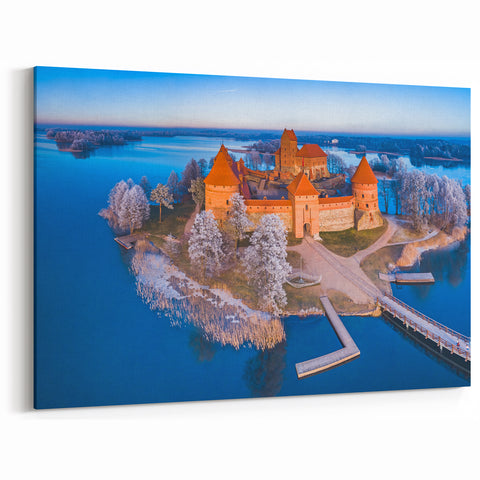 Trakai Castle Prints - Baltic Region Art with Winter Aerial View