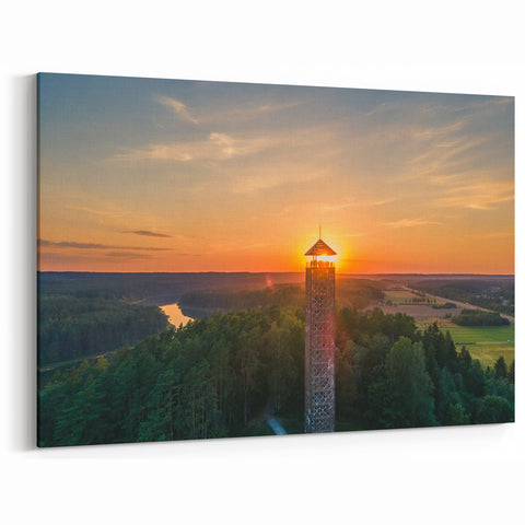 Lithuania Wall Art - Baltic Region Art with Sunset Overlook Tower