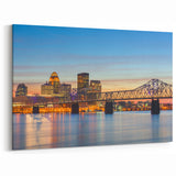 Louisville Skyline Art – Kentucky Cityscape and Bridge at Sunset