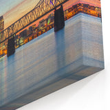 Louisville Skyline Art – Kentucky Cityscape and Bridge at Sunset
