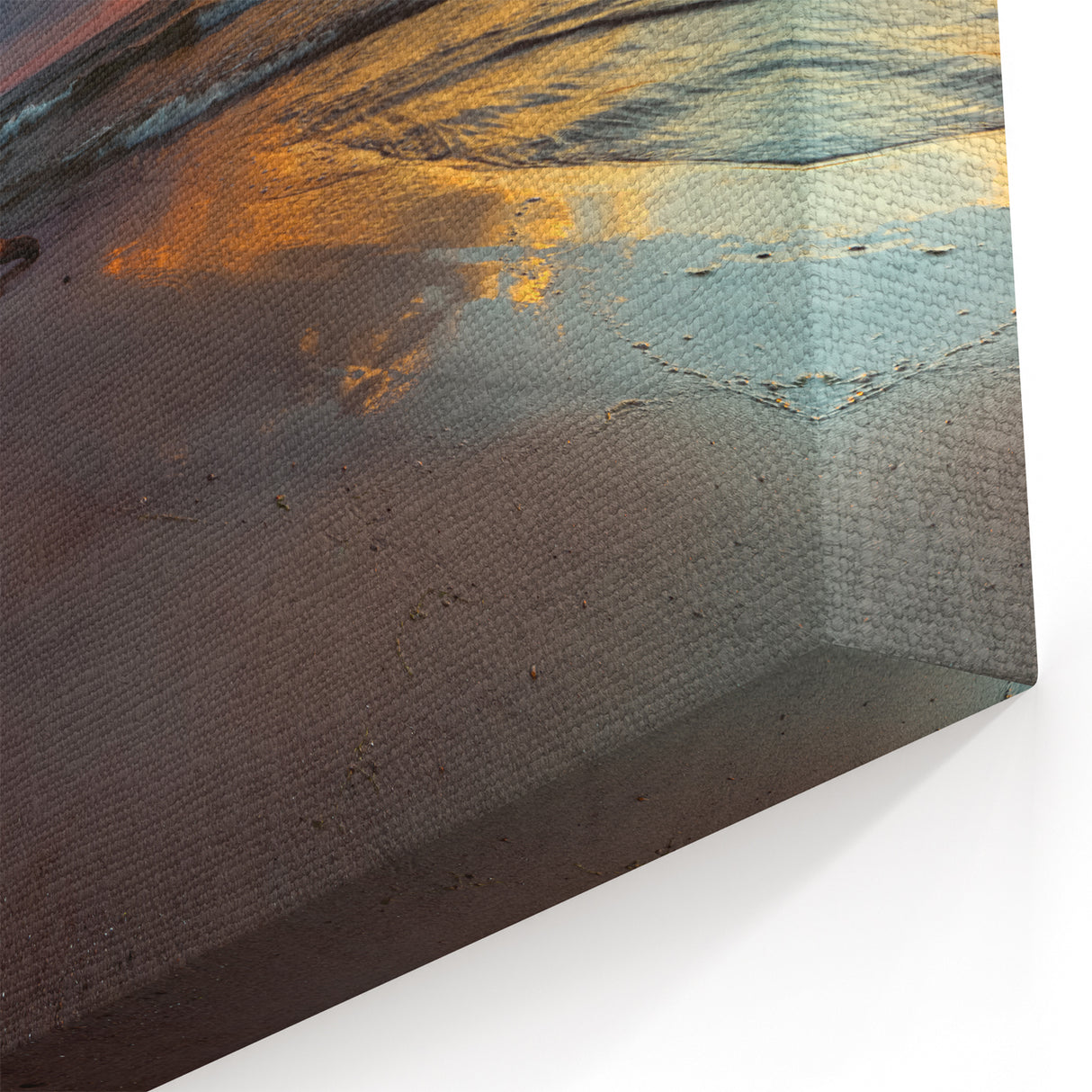 Baltic Sea Art - Europe Landscape Art with Sunset and Driftwood Scene