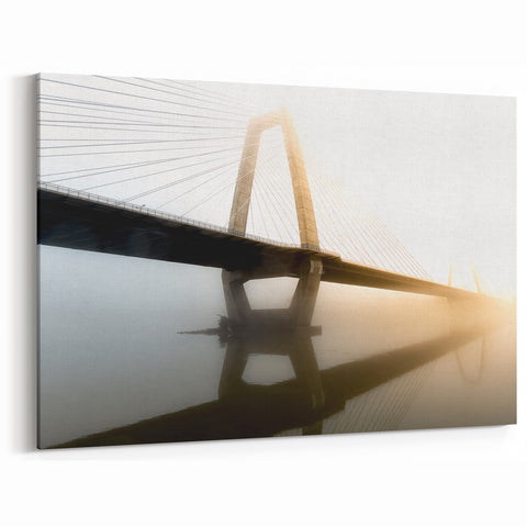 Appalachian Art Kentucky – Foggy Bridge Over River in Scenic Kentucky