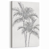 Monochrome Palm Trees Coastal Wall Art - Nautical Tropical Decor Print