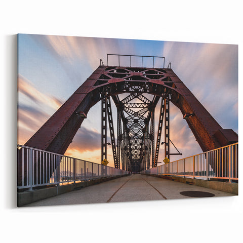 Kentucky Derby Prints – Scenic Bridge at Sunset with Industrial Design