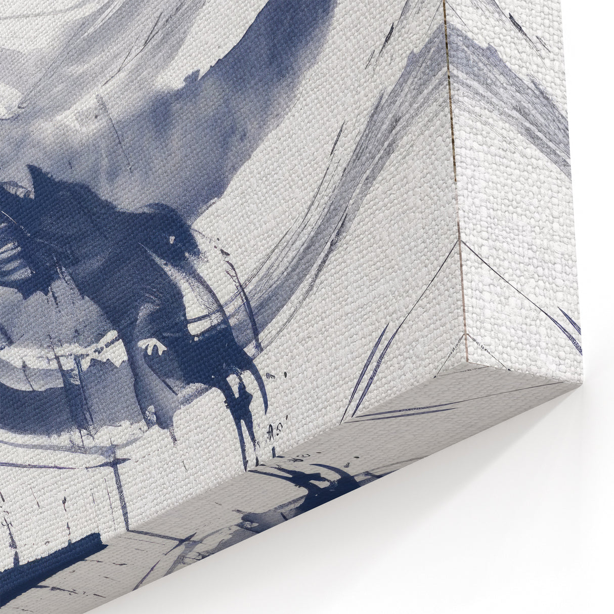 Abstract Navy Blue Coastal Wall Art - Ocean-Inspired Nautical Decor Print