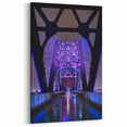 Louisville Skyline Art – Illuminated Bridge at Night with Reflections