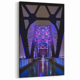 Louisville Skyline Art – Illuminated Bridge at Night with Reflections