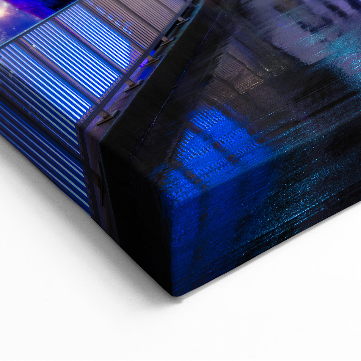 Louisville Skyline Art – Illuminated Bridge at Night with Reflections