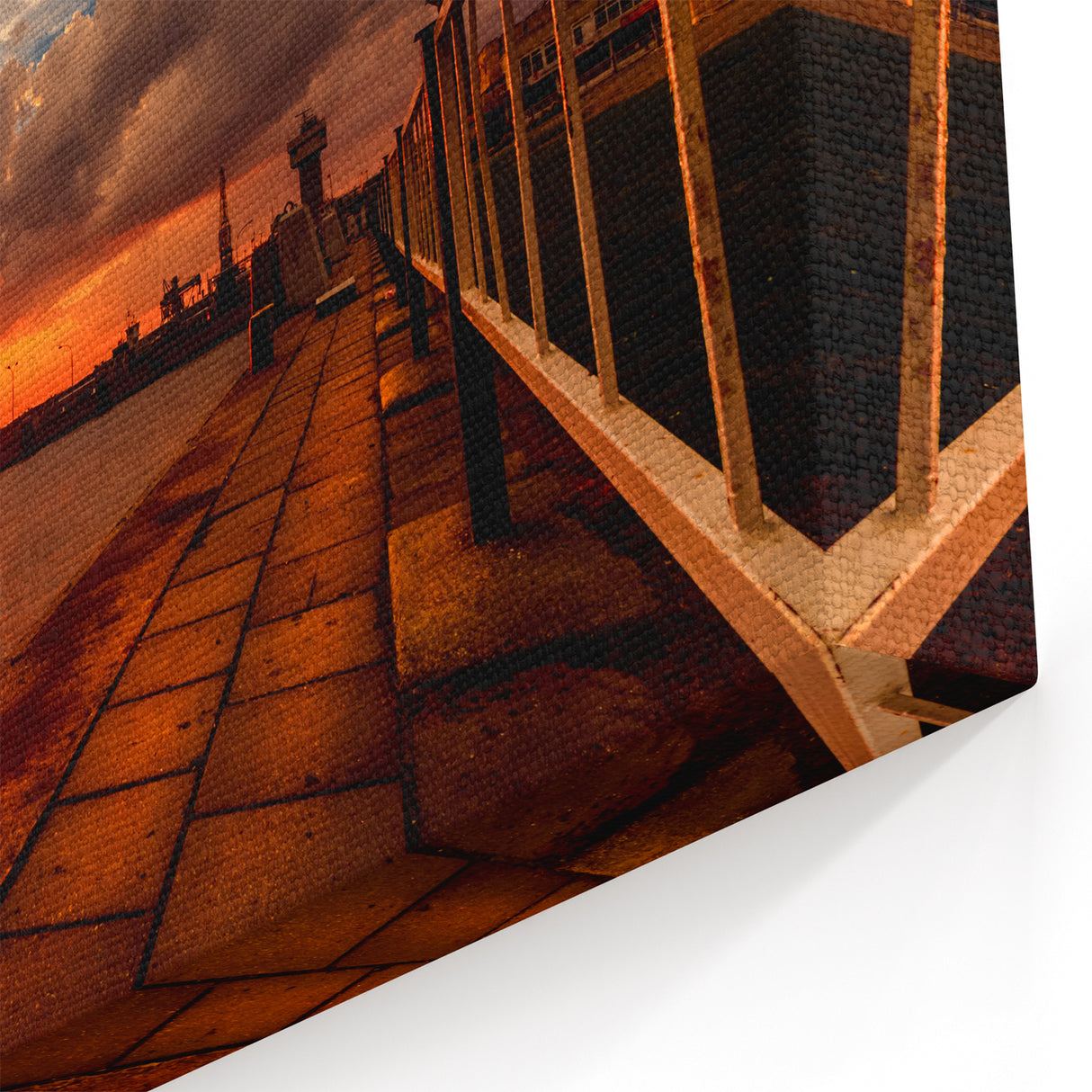 Vilnius Cityscape Canvas - Sunset Over Baltic Harbor Print