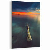 Vilnius Cityscape Canvas - Driftwood at Sunset Baltic Coast Print