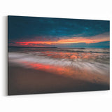 Baltic Sea Art - Dramatic Waves at Sunset Coastal Canvas Print