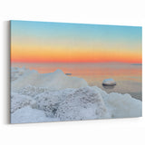 Baltic Sea Art - Winter Ice and Sunset Coastal Canvas Print