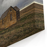 Kansas Landscape Prints - Stormy Sky Over Abandoned Stone House Art
