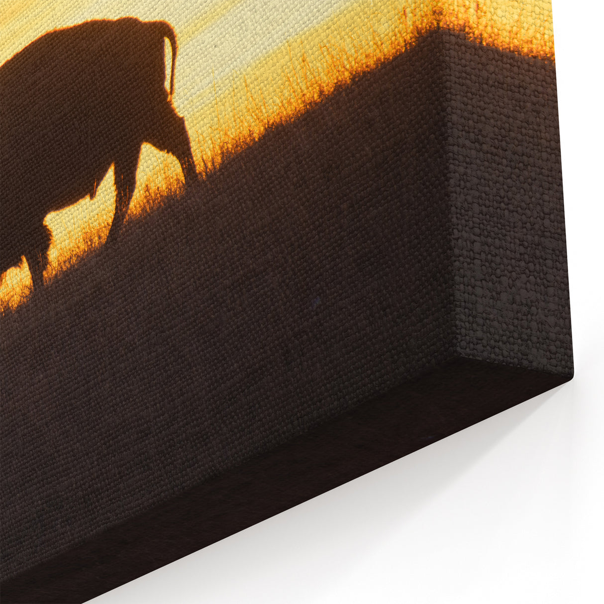 Kansas Nature Art - Bison Silhouette at Sunset Kansas Photography Print