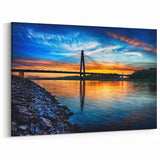 Kansas City Skyline Art – Sunset Over Bridge Kansas Canvas Prints