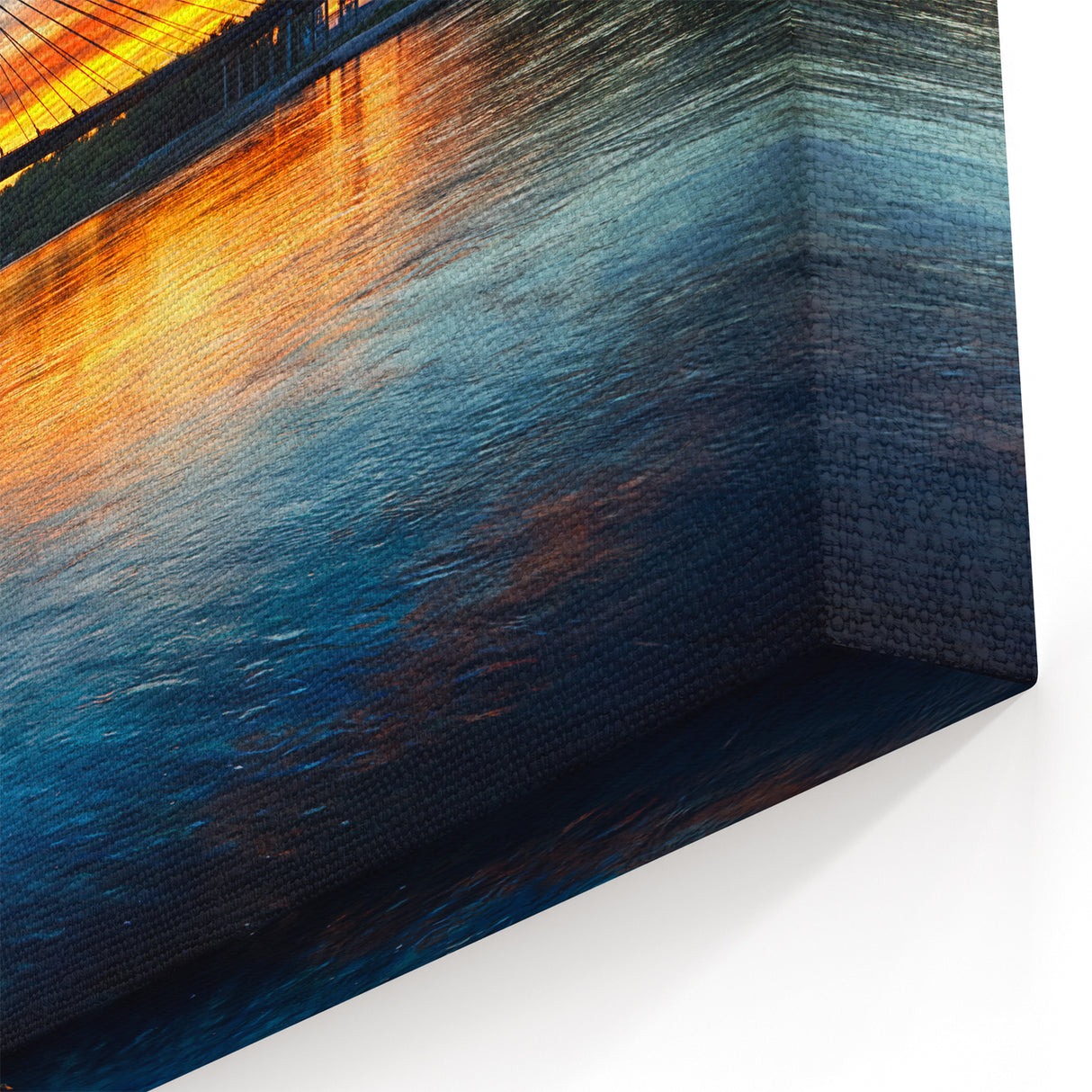 Kansas City Skyline Art – Sunset Over Bridge Kansas Canvas Prints