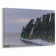 Europe Landscape Art - Frozen Baltic Sea Shore with Rustic Pier