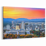 Salt Lake City Art Prints - Sunset Skyline View with Utah State Capitol