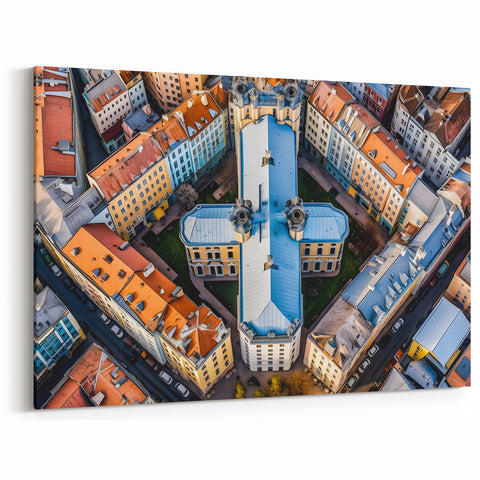 Vilnius Cityscape Canvas - Aerial View of Historic Lithuania Architecture
