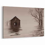Iowa Wall Art - Scenic Barn and Tree Reflection Iowa Landscape Art Print