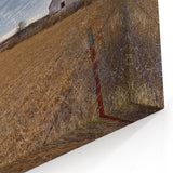 Iowa Wall Art - Rustic Barn and Hay Bales Iowa Rural Scenery Canvas Print