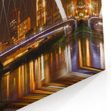 Iowa Photography Art - Des Moines Night Skyline and Bridge Canvas Print