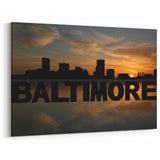 Baltimore Skyline Canvas - Baltimore Harbor Wall Art Sunset Scene