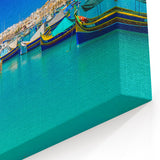 Malta Wall Art - Mediterranean Coastal Boats and Cityscape Canvas Prints