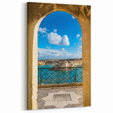 Malta Scenic Art - Historic Archway View of Mediterranean Seascape