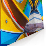 Malta Scenic Art - Vibrant Fishing Boat Close-Up Mediterranean Wall Decor