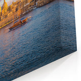 Malta Framed Art - Golden Hour Over Valletta and Sailing Boats