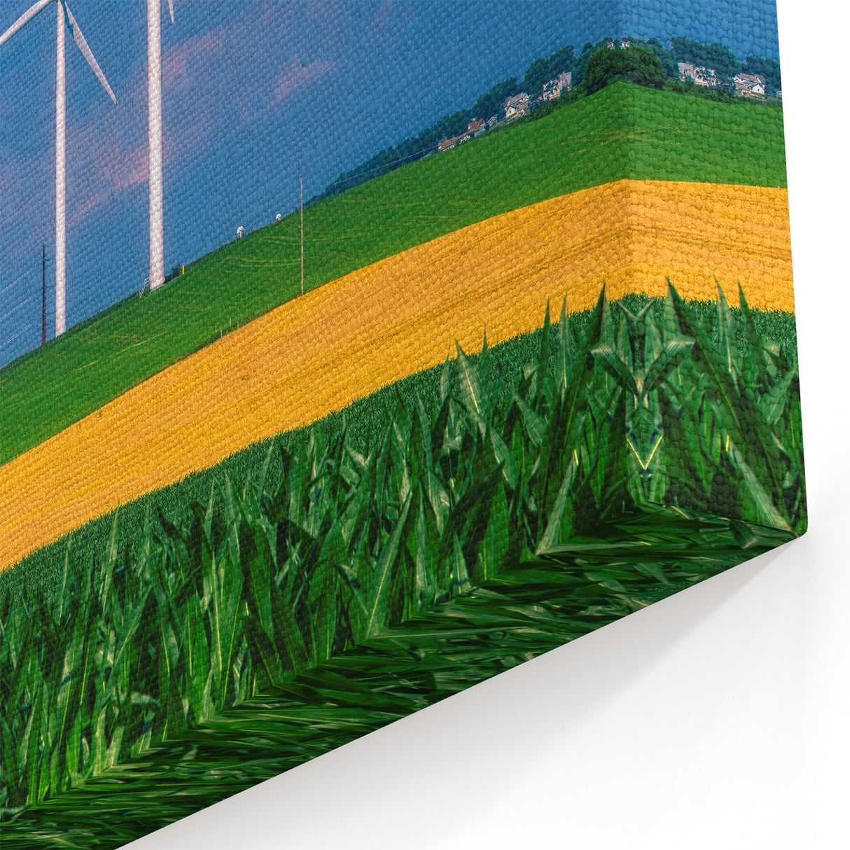 Iowa Canvas Prints - Wind Turbines and Farmland Iowa Home Decor Art