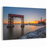 Baltimore Harbor Canvas - Baltimore Cityscape Art at Sunset Dock