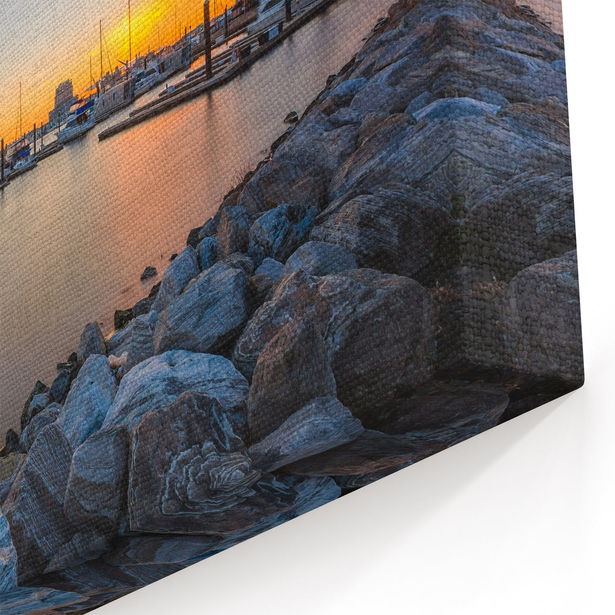 Baltimore Harbor Canvas - Baltimore Cityscape Art at Sunset Dock