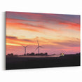 Iowa Photography Art - Wind Turbines at Sunset Iowa Scenery Canvas Print