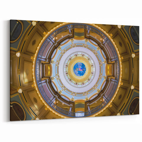 Iowa Art Collection - Capitol Dome Interior Iowa Photography Canvas Print