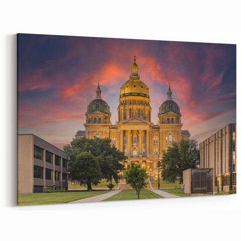 Iowa Wall Art - Stunning Iowa State Capitol Sunset Iowa Scenery Prints
