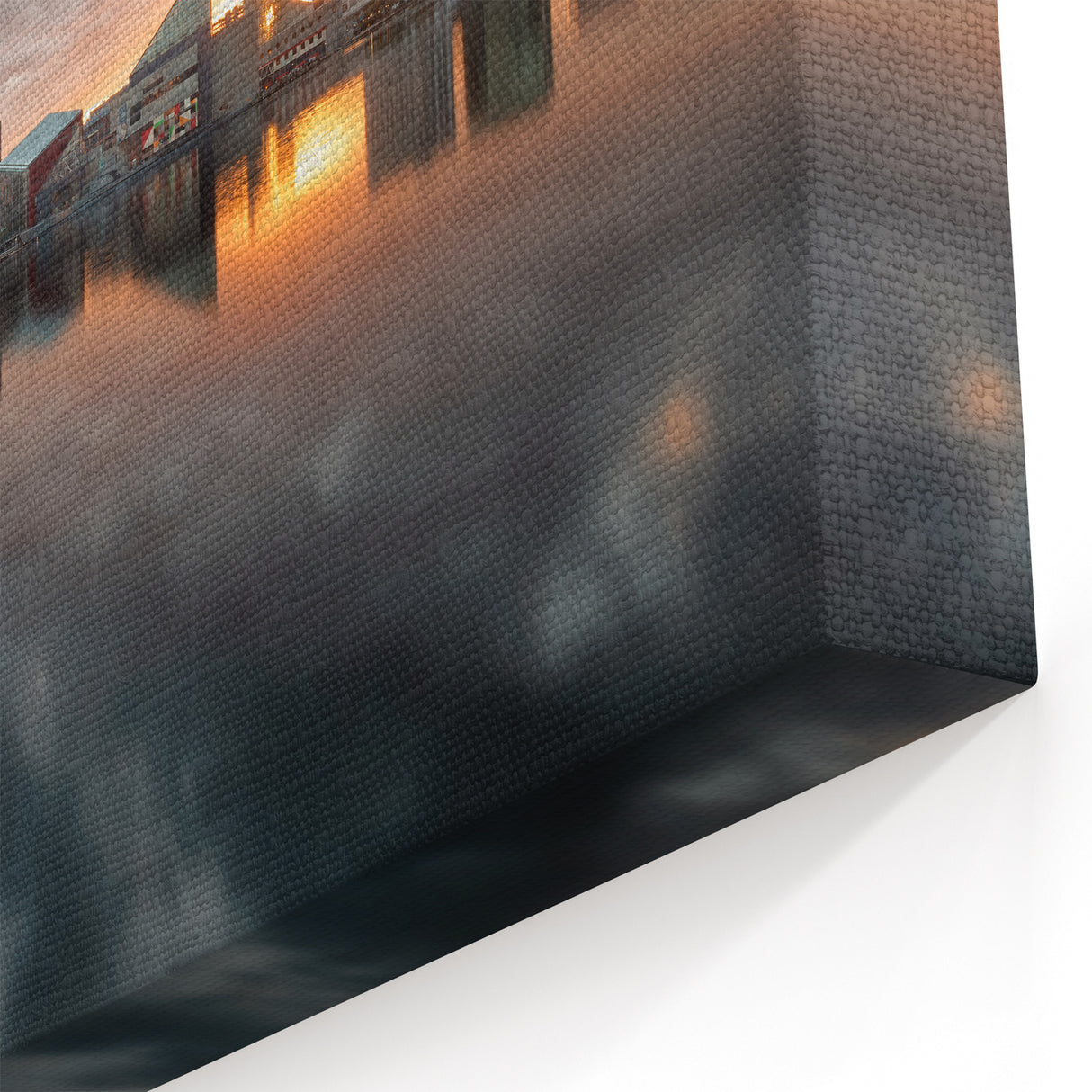 Baltimore Cityscape Art - Baltimore Skyline Canvas at Sunset Harbor