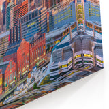 Baltimore Skyline Canvas - Vibrant Cityscape at Sunset Scene