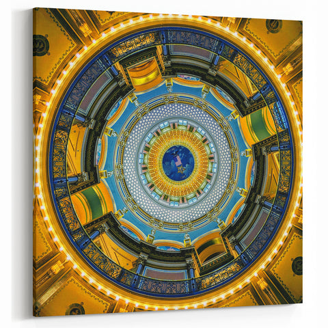 Iowa Photography Wall Art - Detailed Capitol Dome View Iowa Art Prints