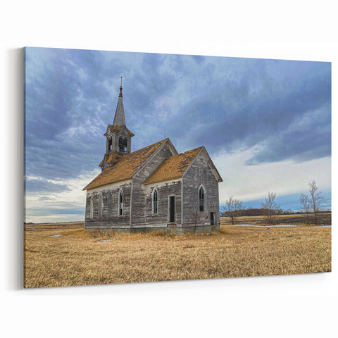 Iowa Scenery Prints - Abandoned Church in Rural Iowa Landscape Art