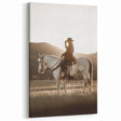 Farmhouse Wall Art – Cowboy on Horseback at Sunset – Rustic Country Decor