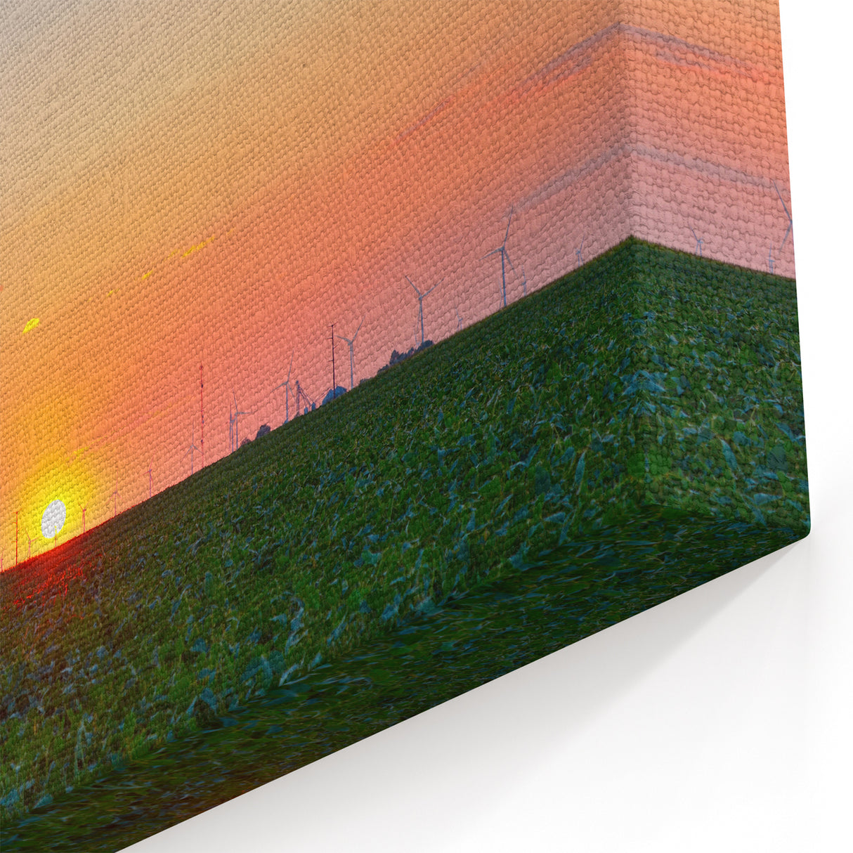 Indiana Wall Art - Scenic Wind Turbines at Sunset Indiana Scenery Prints