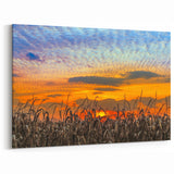 Indiana Landscape Art - Majestic Cornfield Sunset Indiana Home Decor